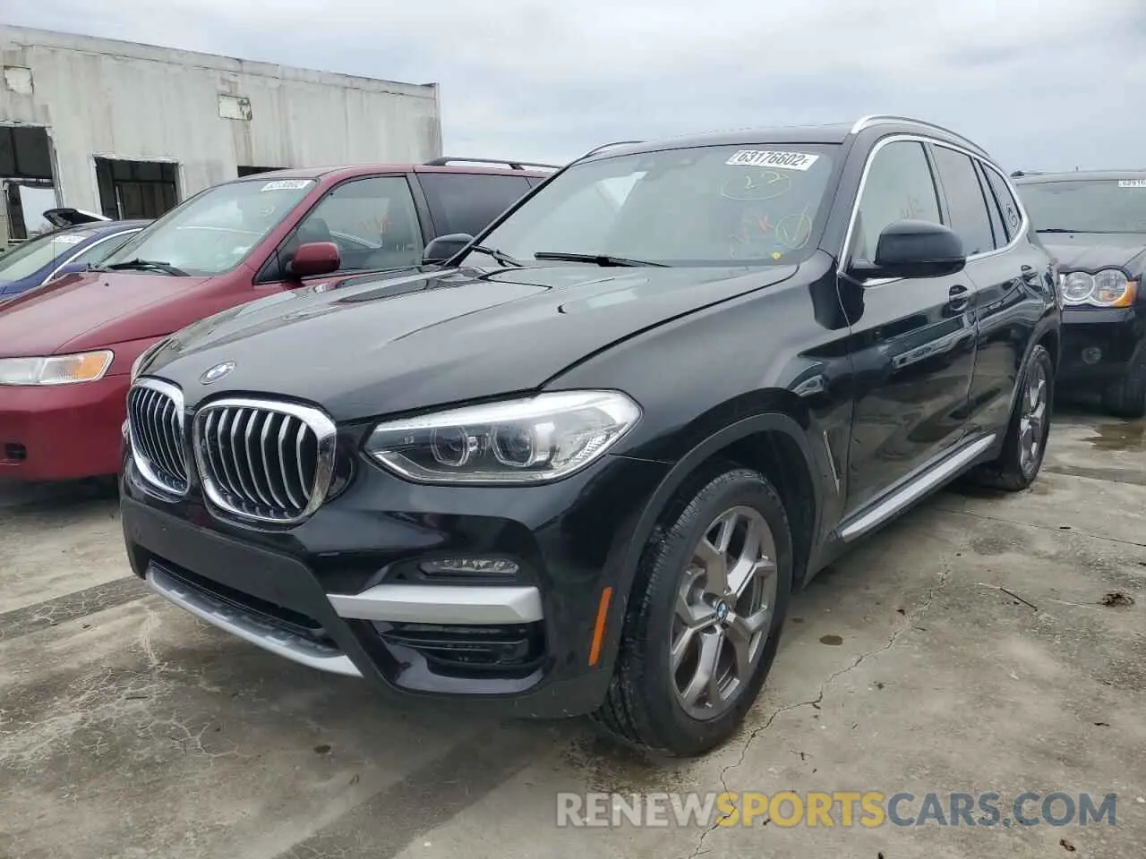 2 fotografías del automóvil dañado 5UXTY3C08L9C59100 BMW X3 2020