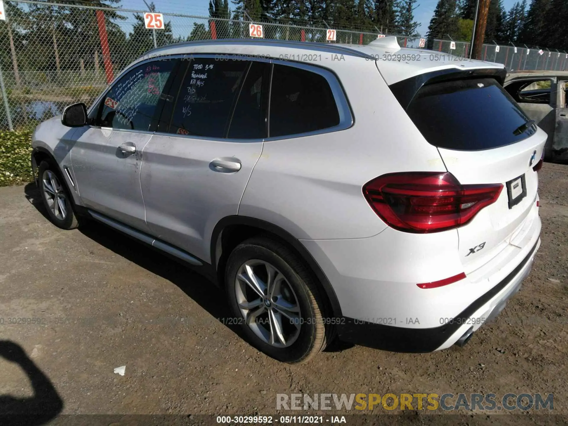3 fotografías del automóvil dañado 5UXTY3C09L9B70247 BMW X3 2020