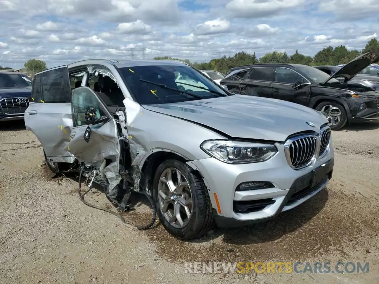 4 fotografías del automóvil dañado 5UXTY5C01L9B39019 BMW X3 2020
