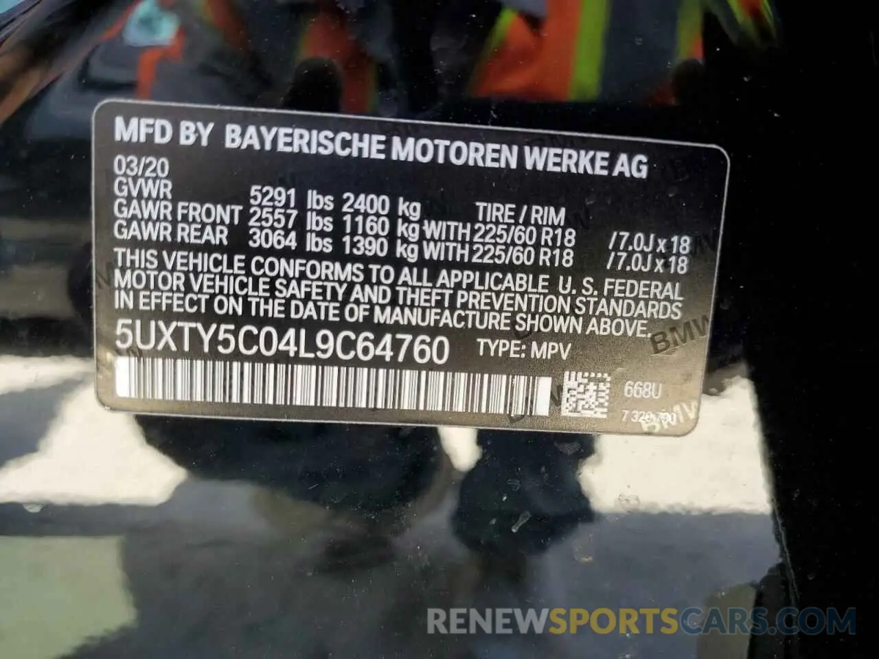 14 fotografías del automóvil dañado 5UXTY5C04L9C64760 BMW X3 2020