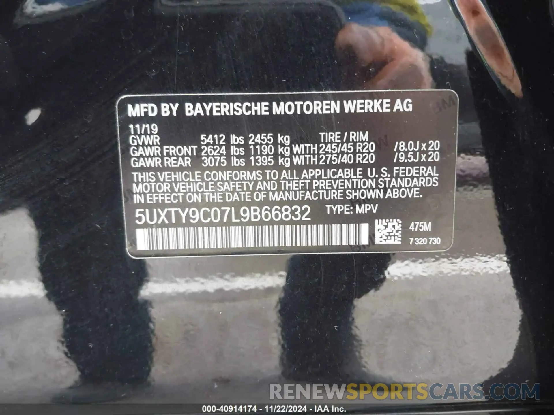 9 fotografías del automóvil dañado 5UXTY9C07L9B66832 BMW X3 2020