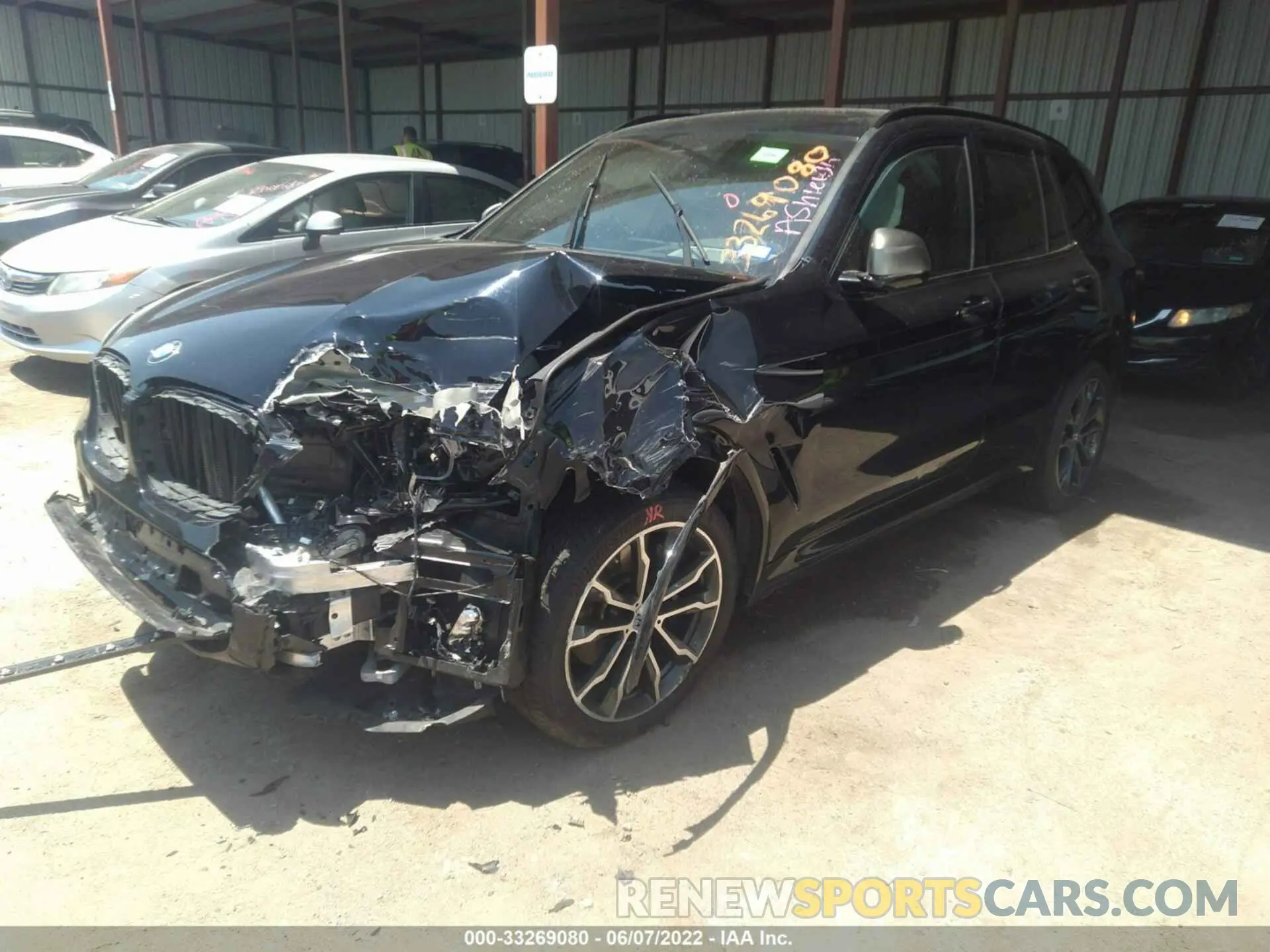 2 fotografías del automóvil dañado 5UXTY9C07L9C84606 BMW X3 2020