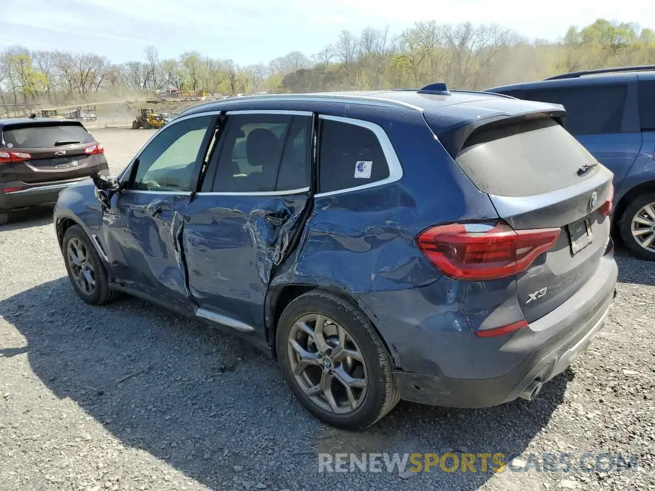 2 fotografías del automóvil dañado 5UXTS1C03M9E02168 BMW X3 2021
