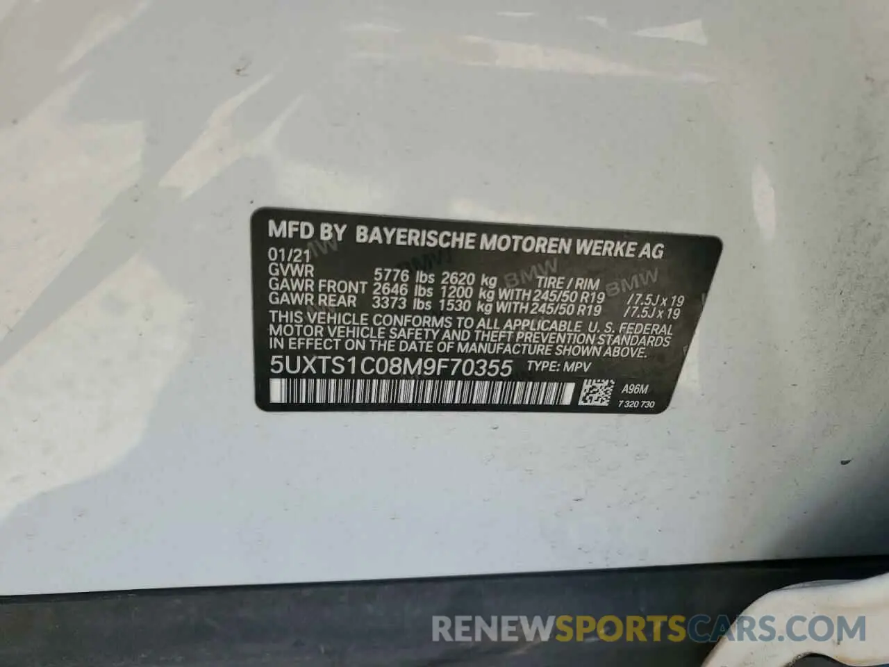 13 fotografías del automóvil dañado 5UXTS1C08M9F70355 BMW X3 2021