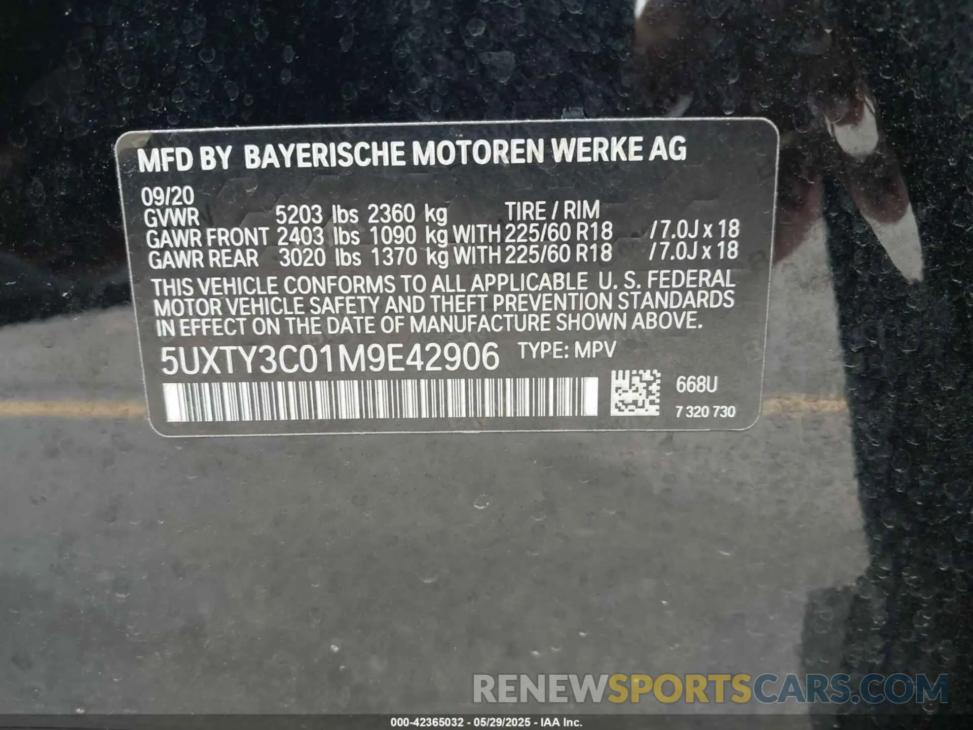 9 fotografías del automóvil dañado 5UXTY3C01M9E42906 BMW X3 2021