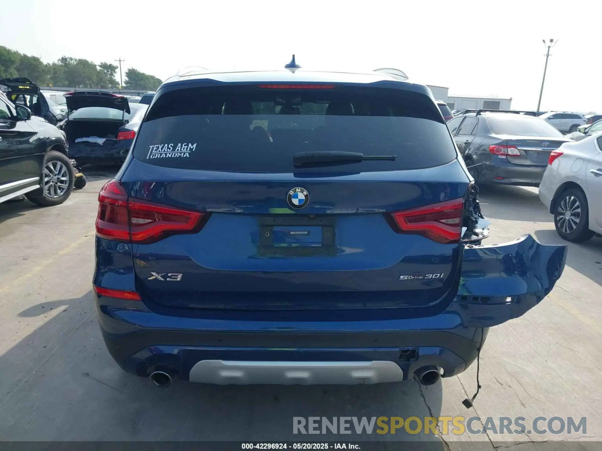 17 fotografías del automóvil dañado 5UXTY3C01M9F26580 BMW X3 2021