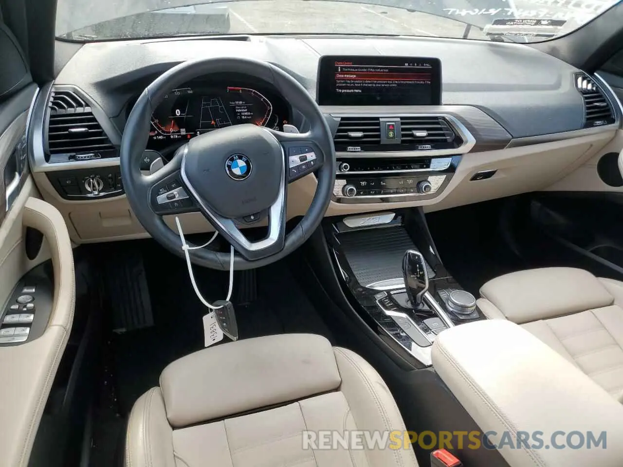 8 fotografías del automóvil dañado 5UXTY3C02M9H48593 BMW X3 2021