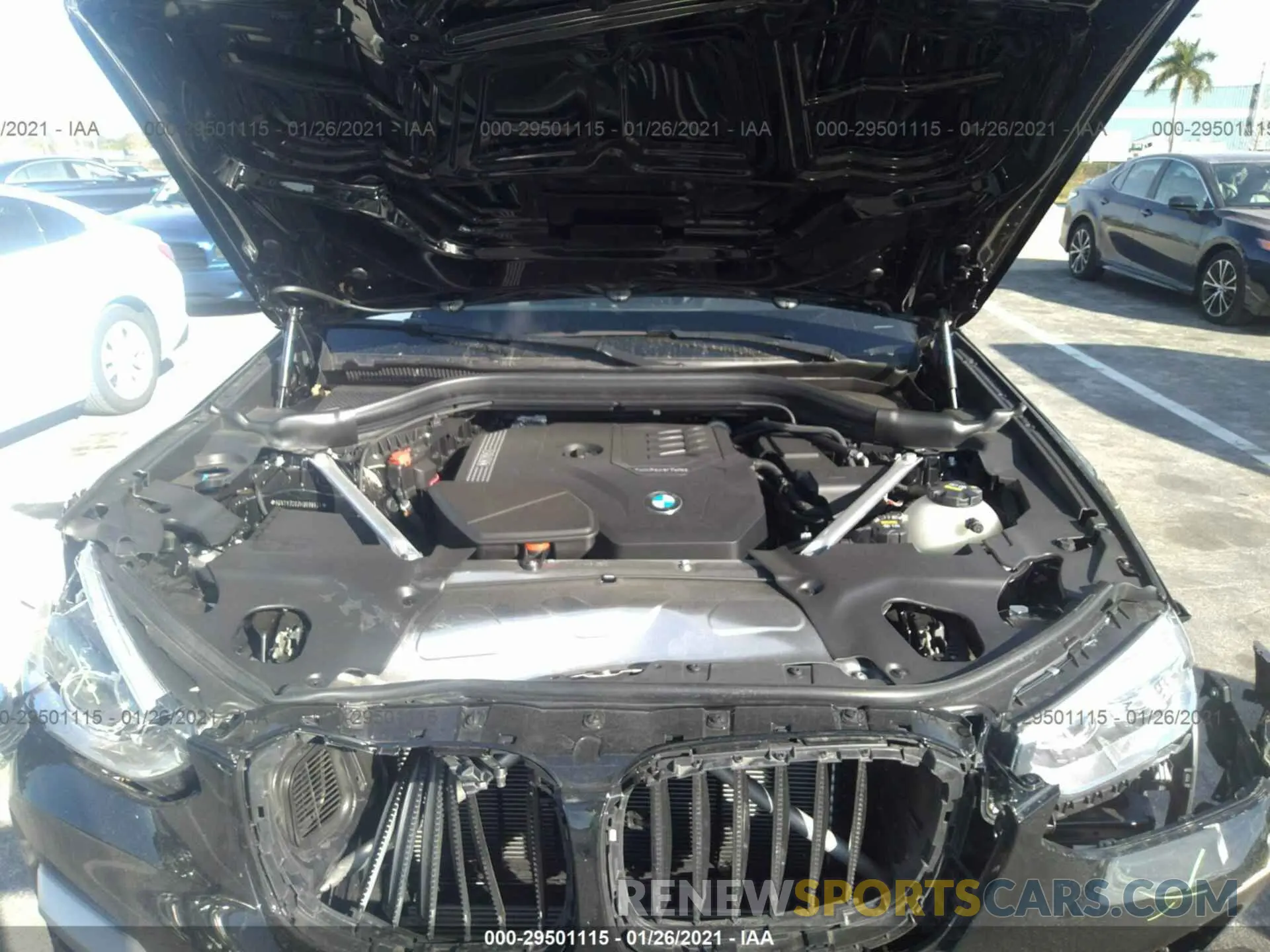 10 fotografías del automóvil dañado 5UXTY3C03M9E86535 BMW X3 2021