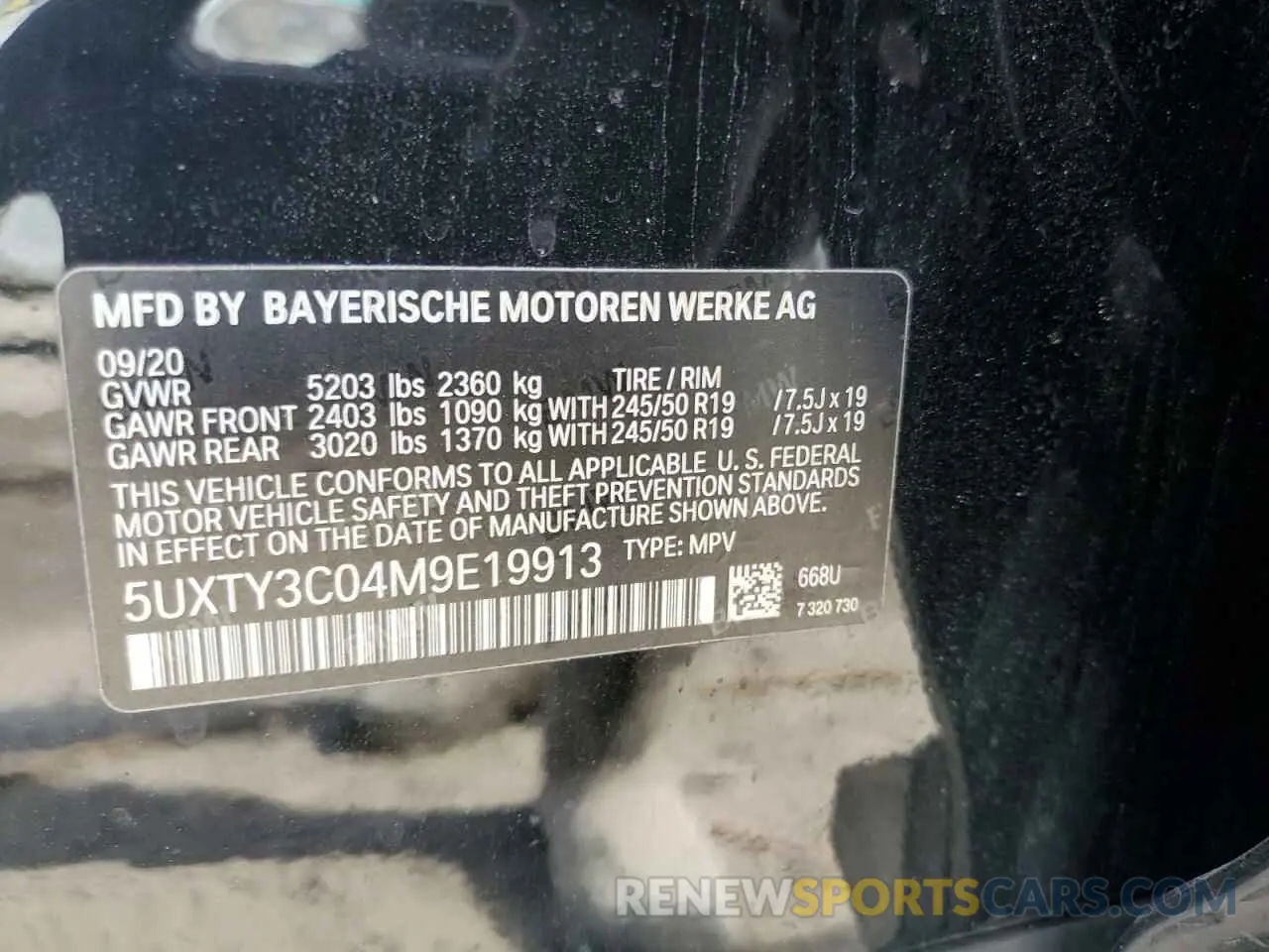 13 fotografías del automóvil dañado 5UXTY3C04M9E19913 BMW X3 2021