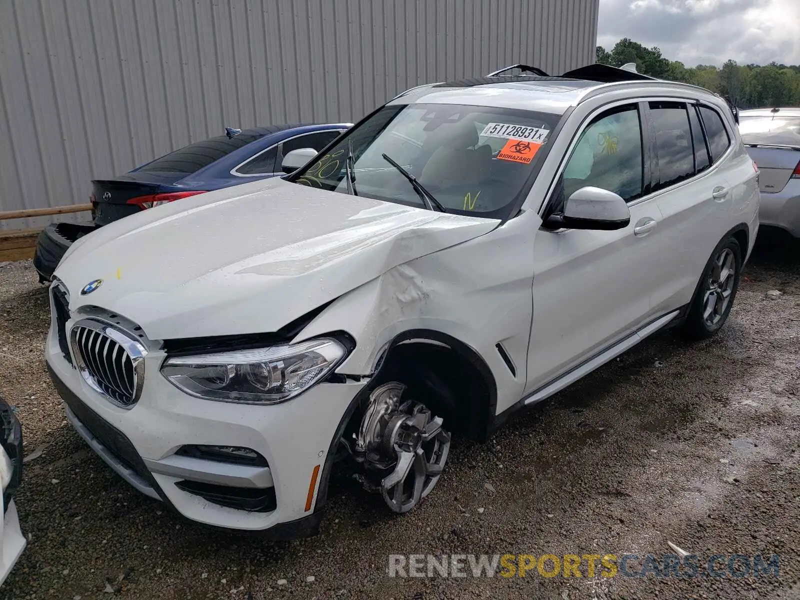 2 fotografías del automóvil dañado 5UXTY3C04M9E67363 BMW X3 2021