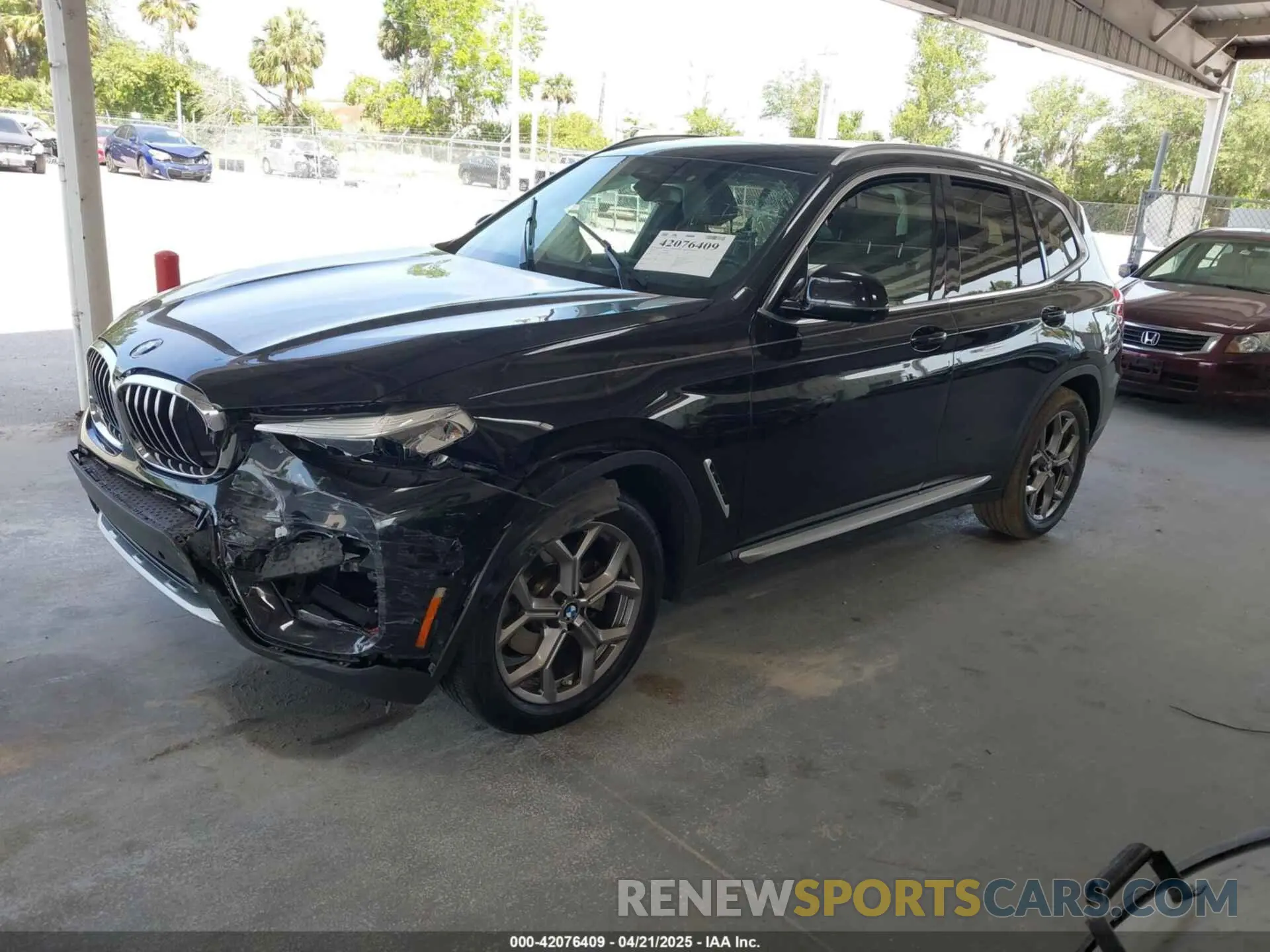 2 fotografías del automóvil dañado 5UXTY3C06M9H80074 BMW X3 2021