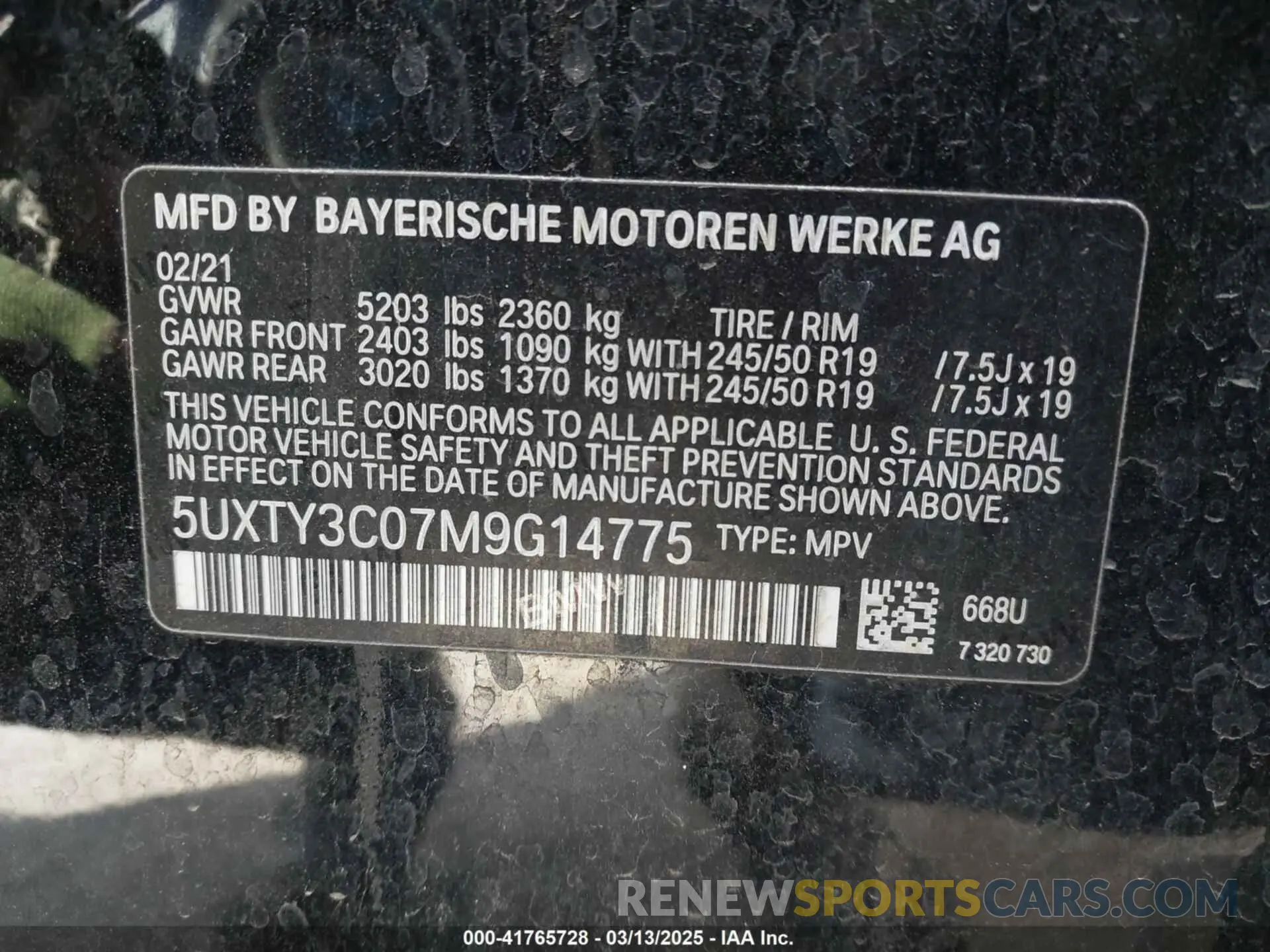 9 fotografías del automóvil dañado 5UXTY3C07M9G14775 BMW X3 2021