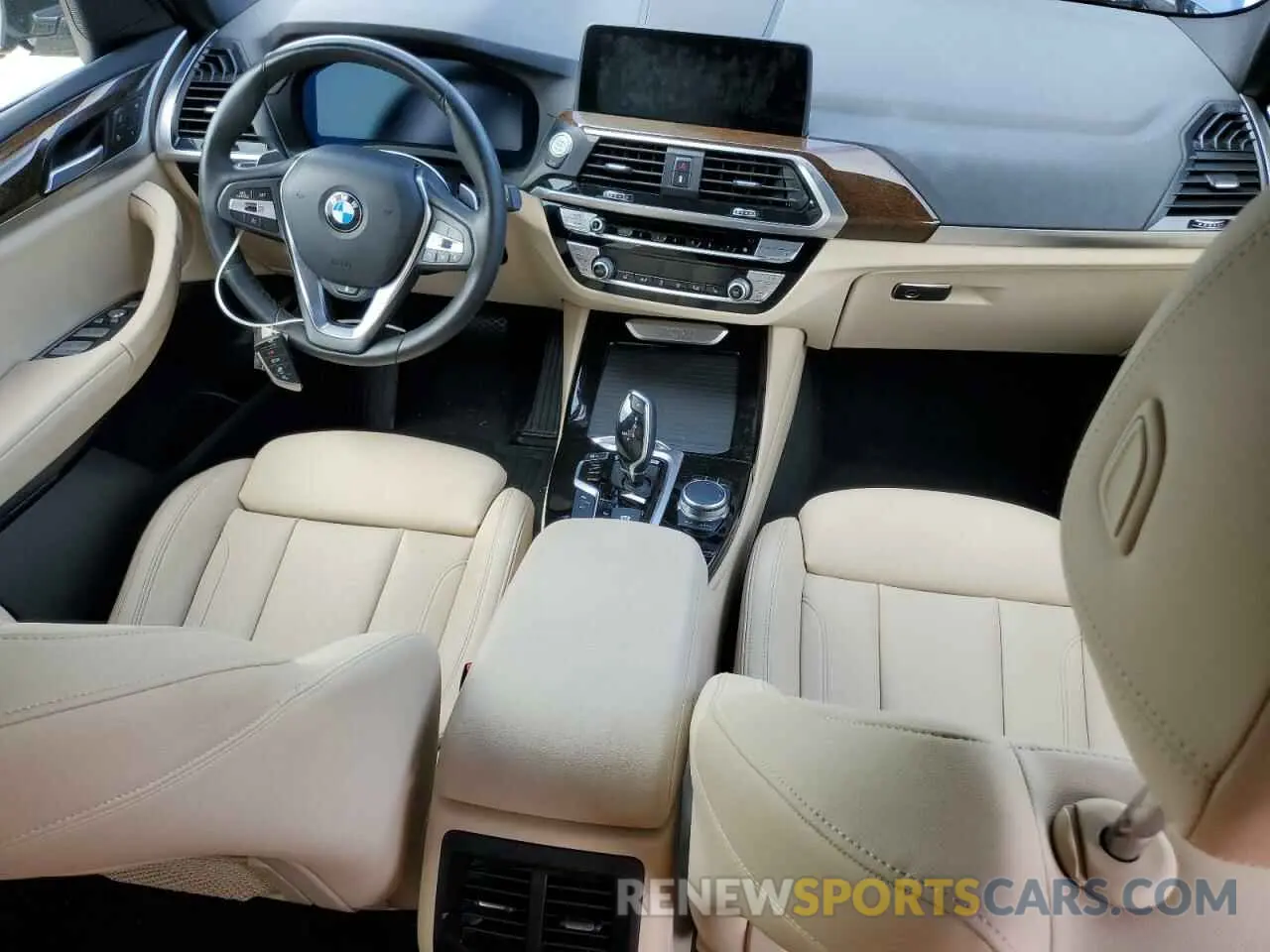 8 fotografías del automóvil dañado 5UXTY3C0XM9E14330 BMW X3 2021