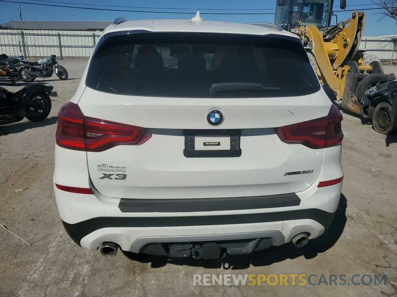 6 fotografías del automóvil dañado 5UXTY5C00M9D90504 BMW X3 2021