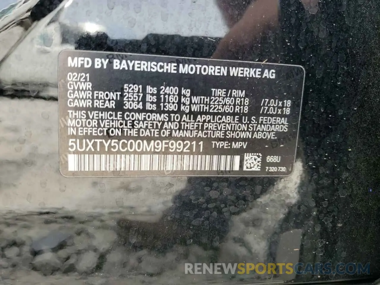 13 fotografías del automóvil dañado 5UXTY5C00M9F99211 BMW X3 2021