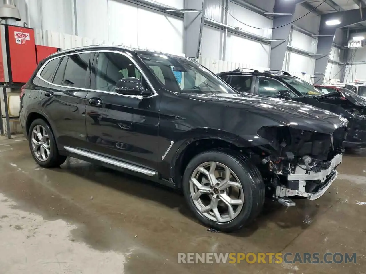 4 fotografías del automóvil dañado 5UXTY5C00M9G20803 BMW X3 2021