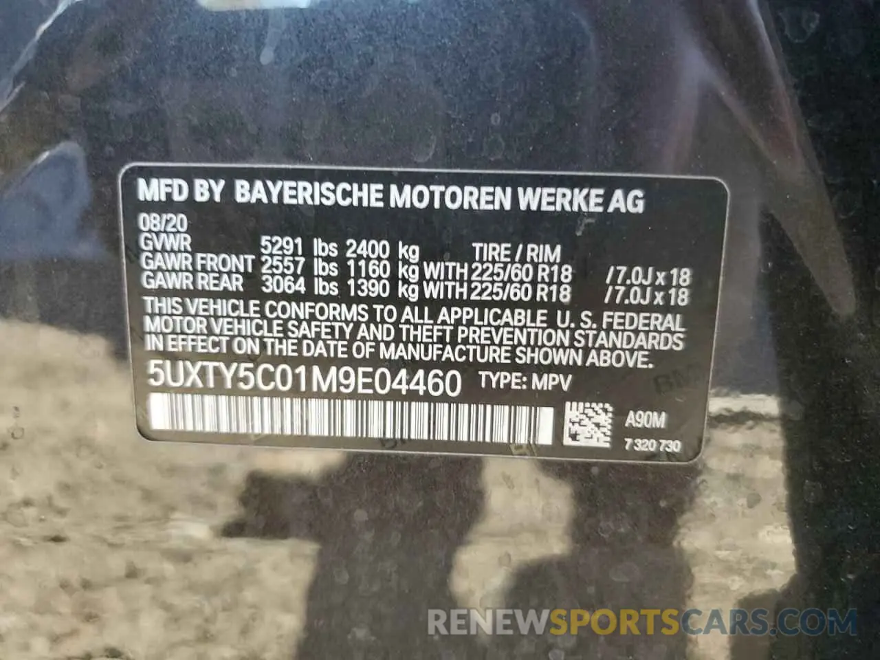 13 fotografías del automóvil dañado 5UXTY5C01M9E04460 BMW X3 2021