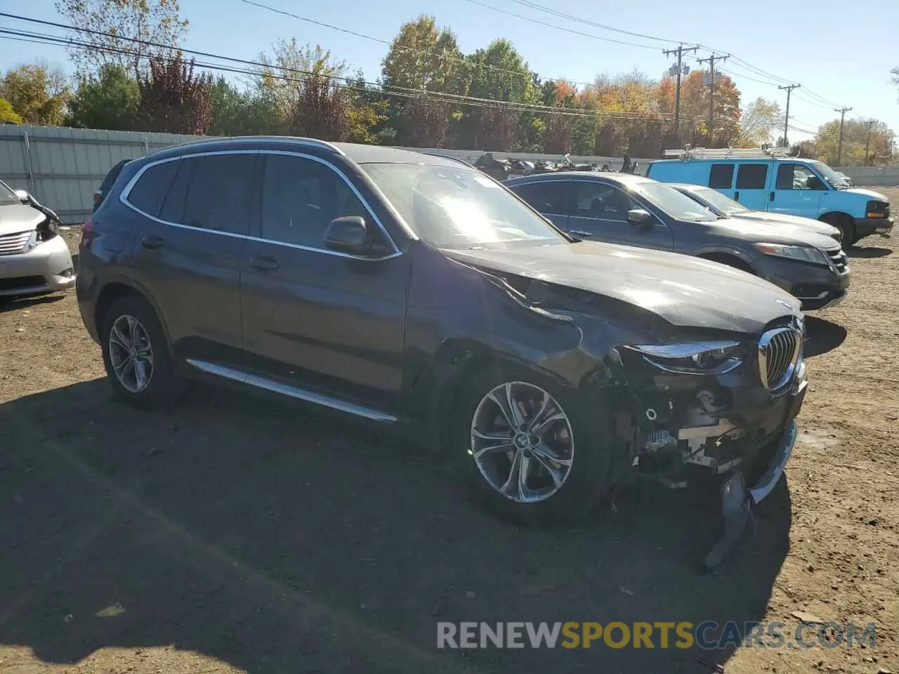 4 fotografías del automóvil dañado 5UXTY5C01M9E04460 BMW X3 2021