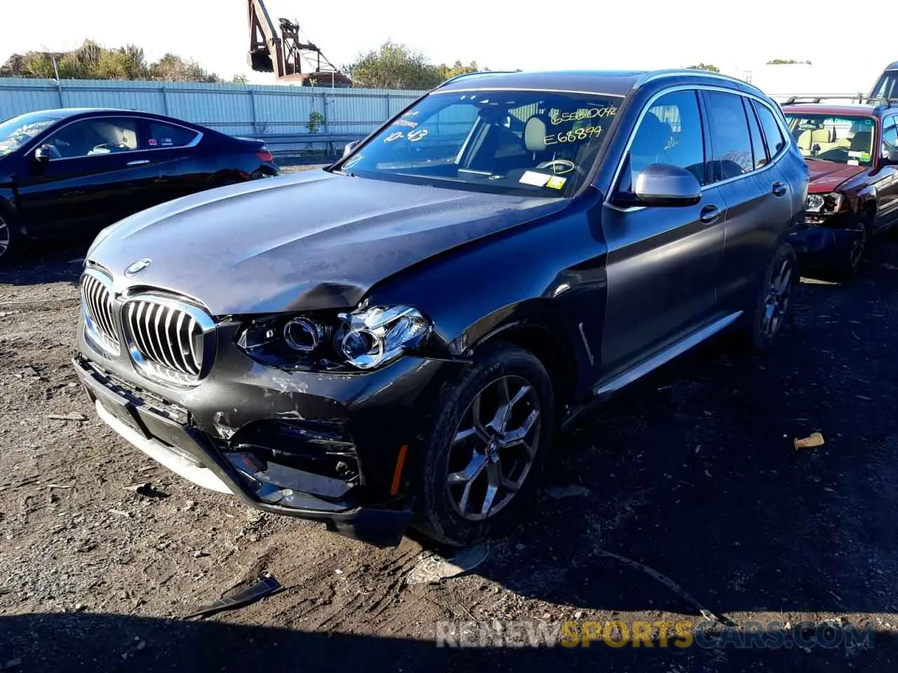 2 fotografías del automóvil dañado 5UXTY5C01M9E68899 BMW X3 2021