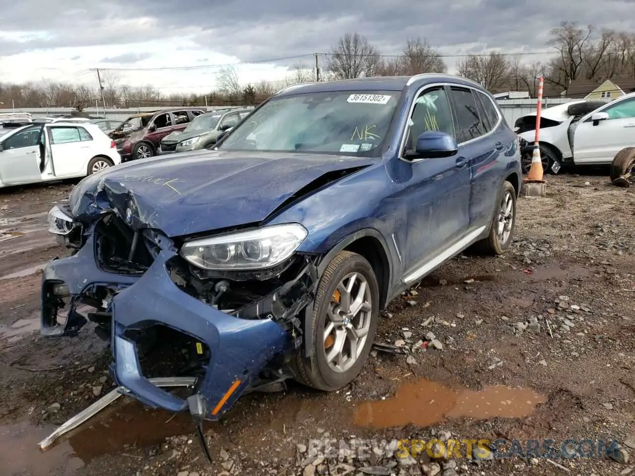 2 fotografías del automóvil dañado 5UXTY5C01M9G87572 BMW X3 2021
