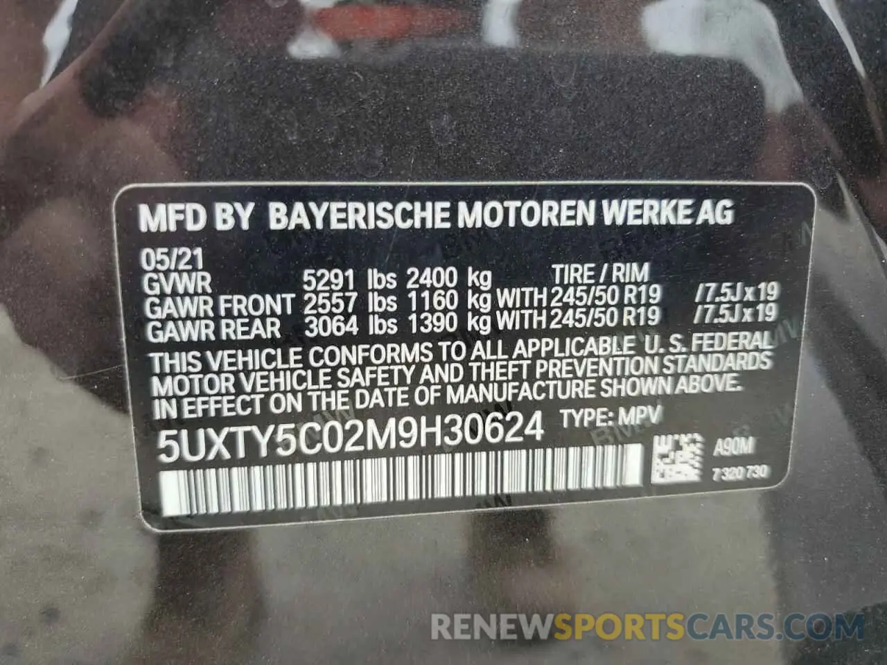 13 fotografías del automóvil dañado 5UXTY5C02M9H30624 BMW X3 2021