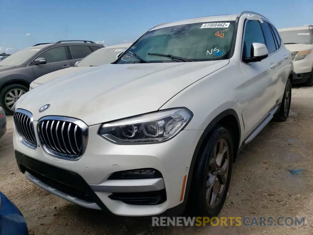 2 fotografías del automóvil dañado 5UXTY5C03M9D84647 BMW X3 2021