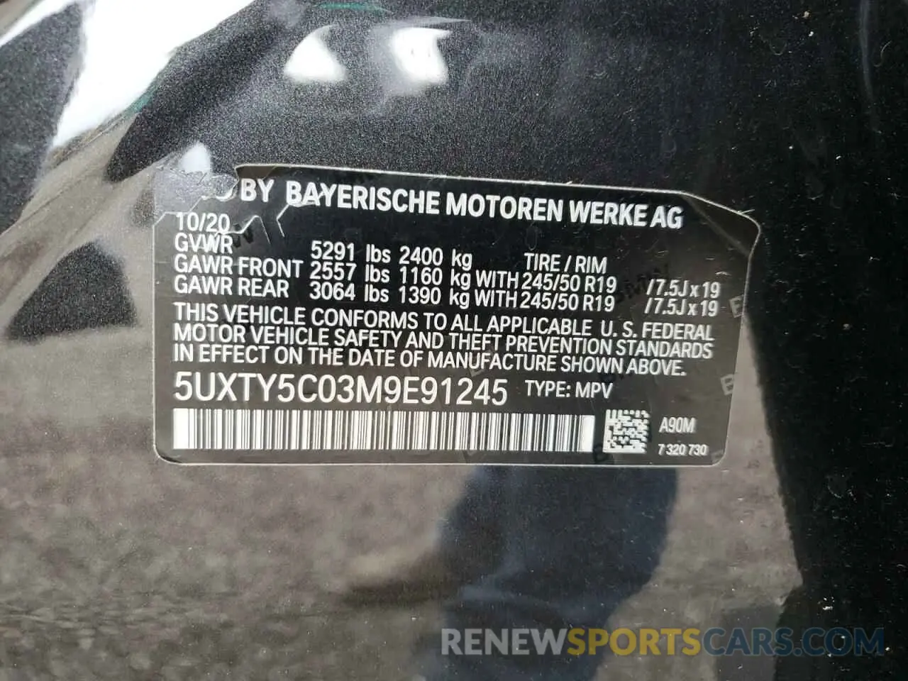 13 fotografías del automóvil dañado 5UXTY5C03M9E91245 BMW X3 2021