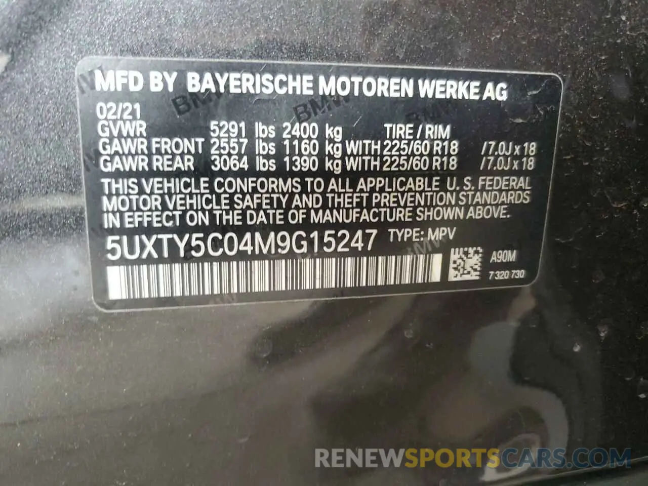 13 fotografías del automóvil dañado 5UXTY5C04M9G15247 BMW X3 2021