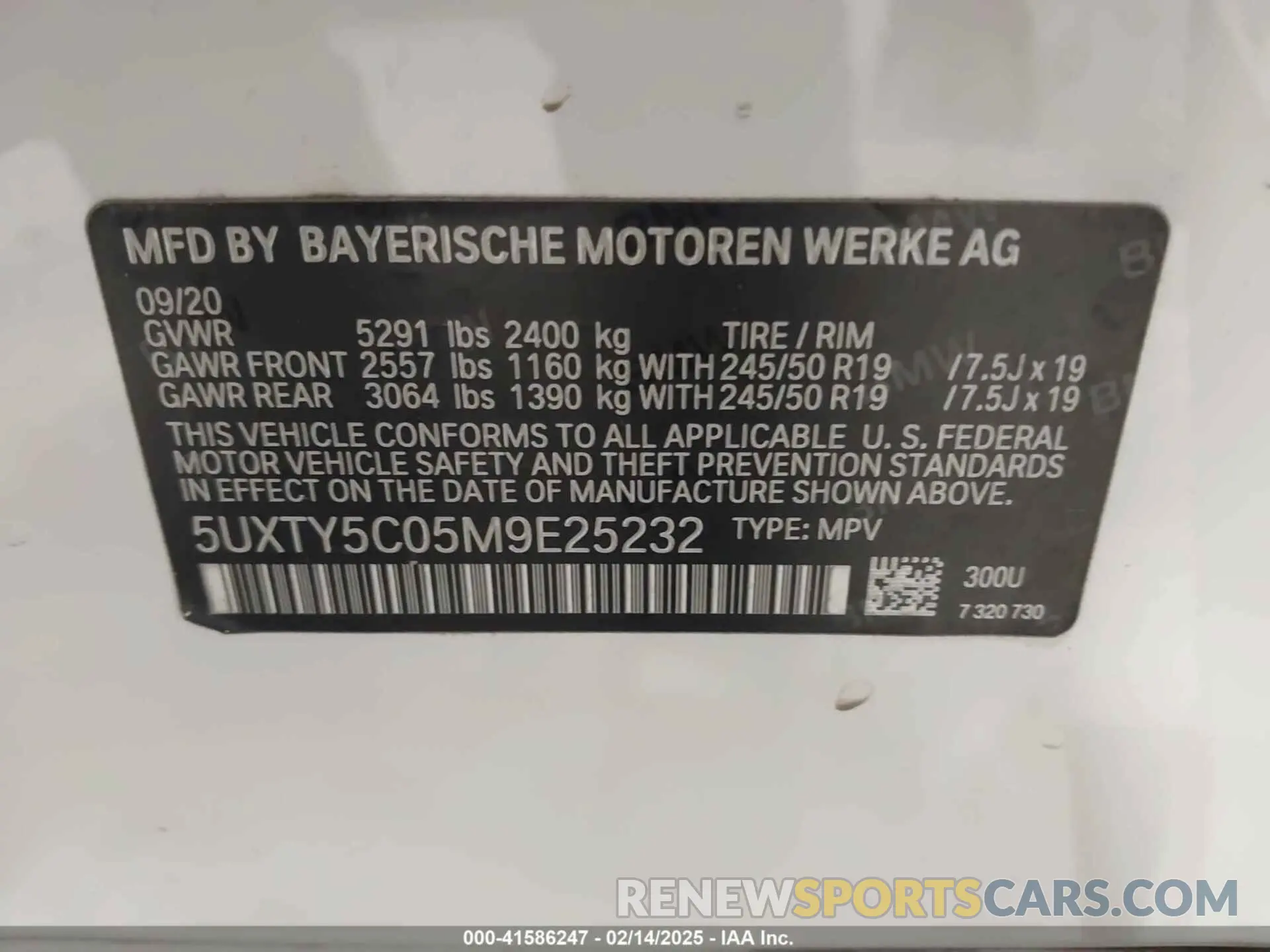 9 fotografías del automóvil dañado 5UXTY5C05M9E25232 BMW X3 2021