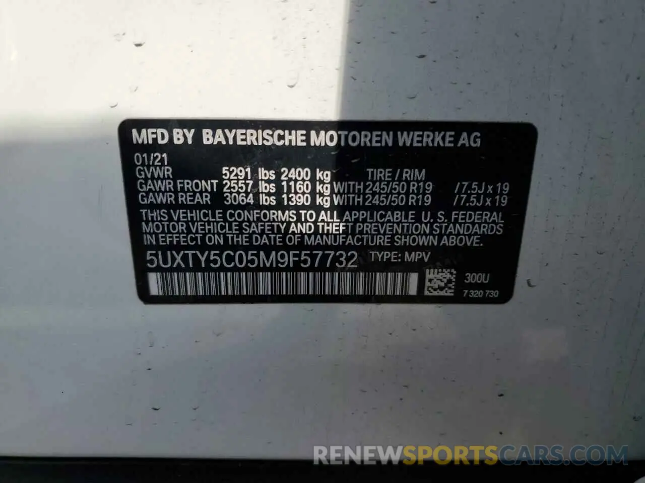 14 fotografías del automóvil dañado 5UXTY5C05M9F57732 BMW X3 2021