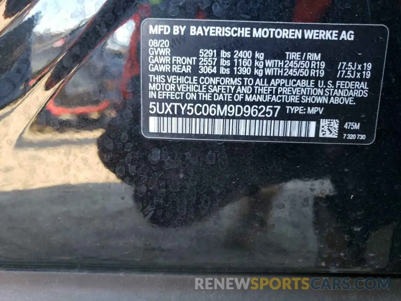 12 fotografías del automóvil dañado 5UXTY5C06M9D96257 BMW X3 2021