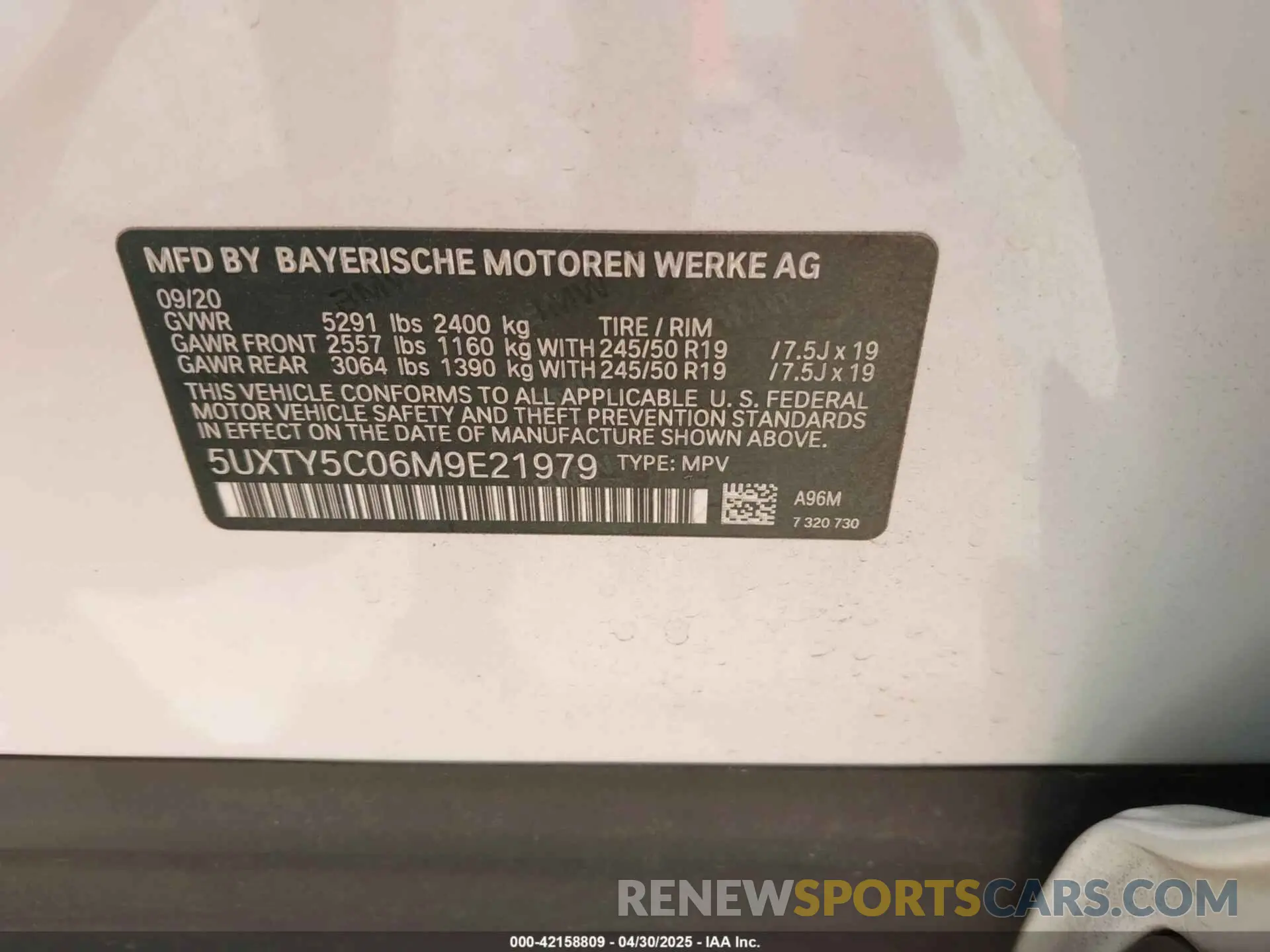 9 fotografías del automóvil dañado 5UXTY5C06M9E21979 BMW X3 2021