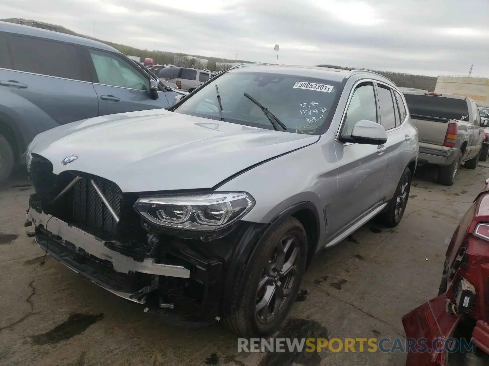 2 fotografías del automóvil dañado 5UXTY5C06M9E54898 BMW X3 2021