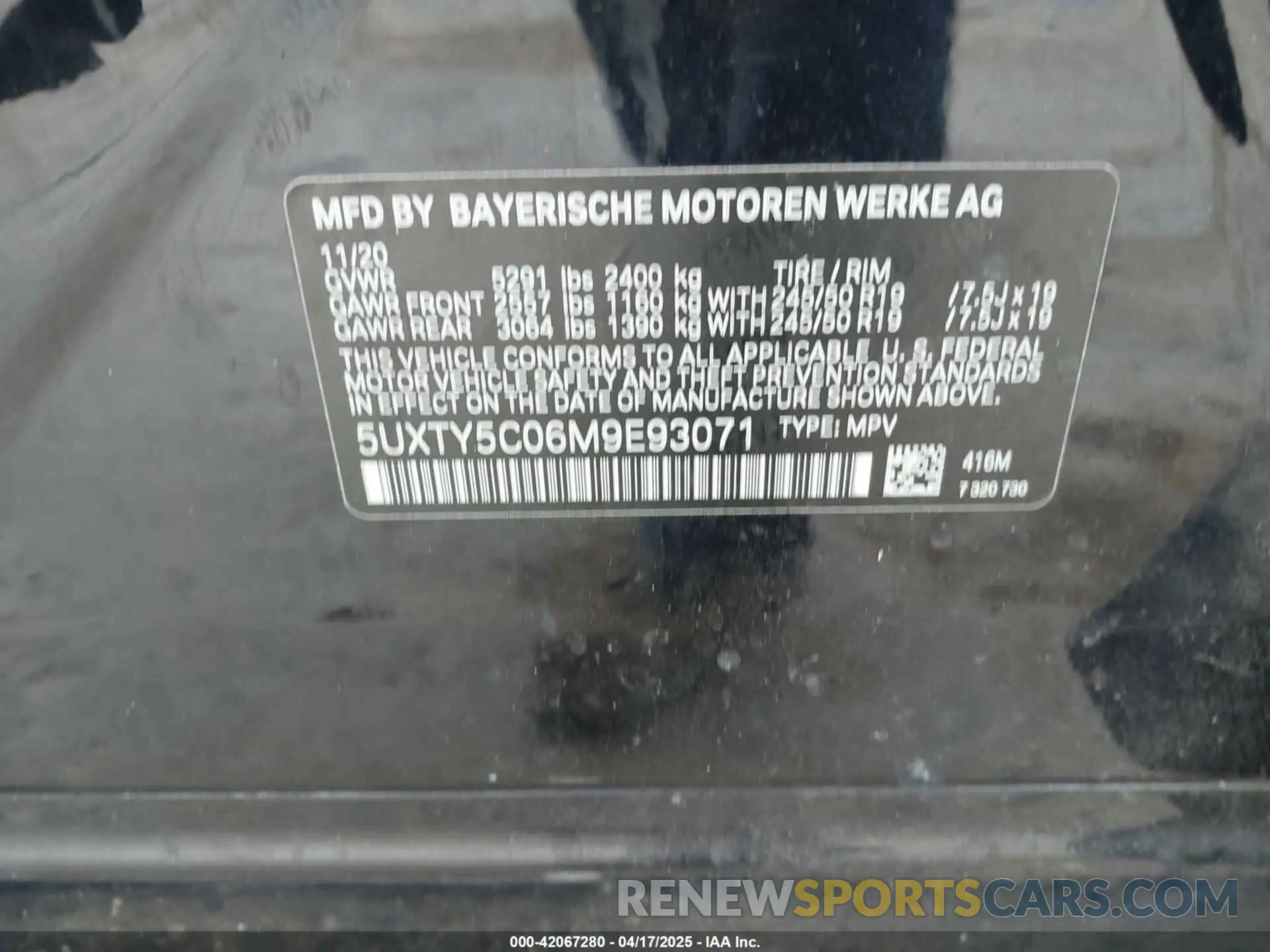 9 fotografías del automóvil dañado 5UXTY5C06M9E93071 BMW X3 2021