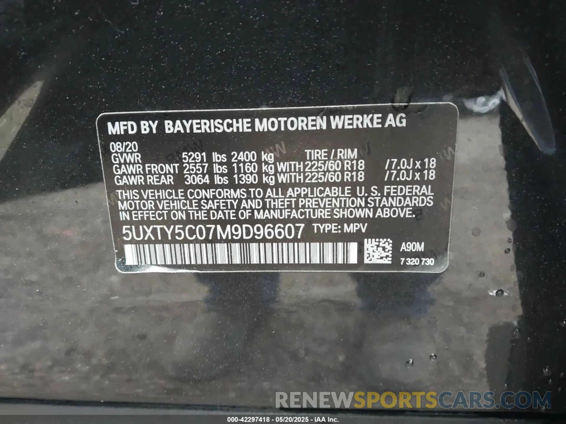 9 fotografías del automóvil dañado 5UXTY5C07M9D96607 BMW X3 2021