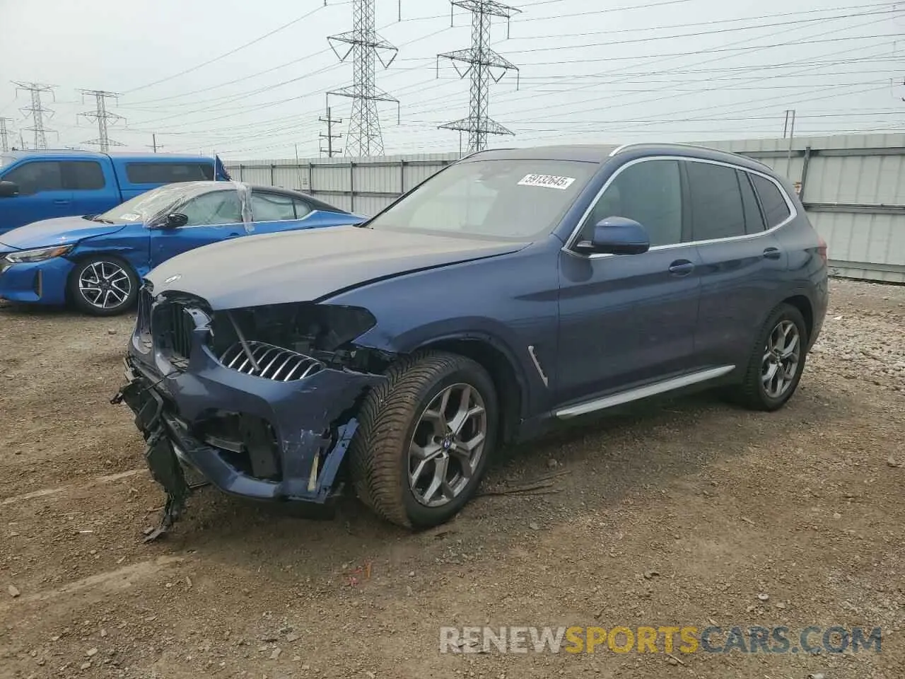 1 fotografías del automóvil dañado 5UXTY5C07M9H17366 BMW X3 2021