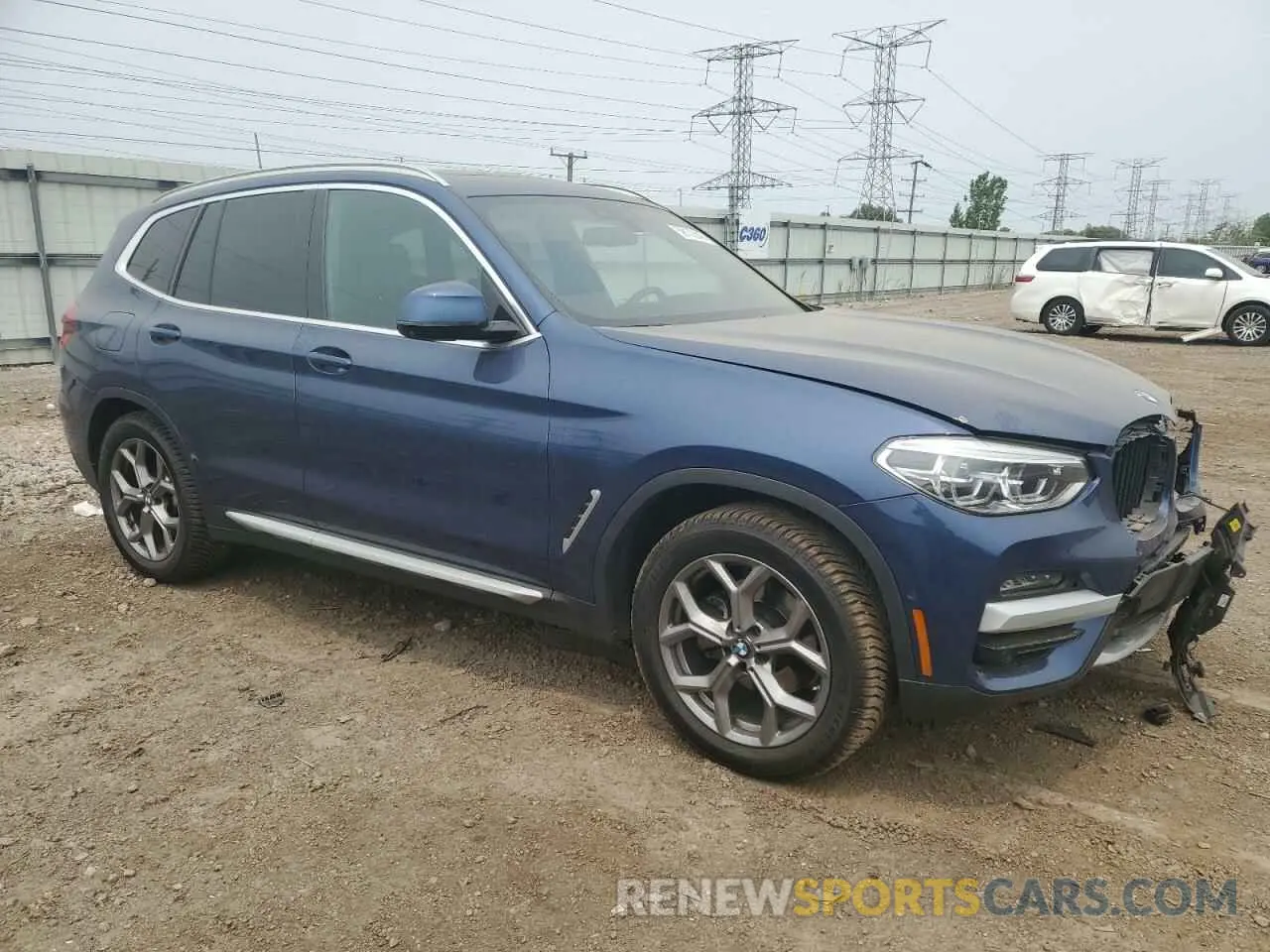 4 fotografías del automóvil dañado 5UXTY5C07M9H17366 BMW X3 2021