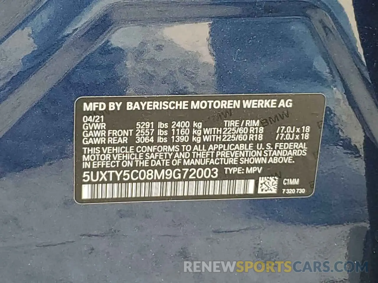 13 fotografías del automóvil dañado 5UXTY5C08M9G72003 BMW X3 2021