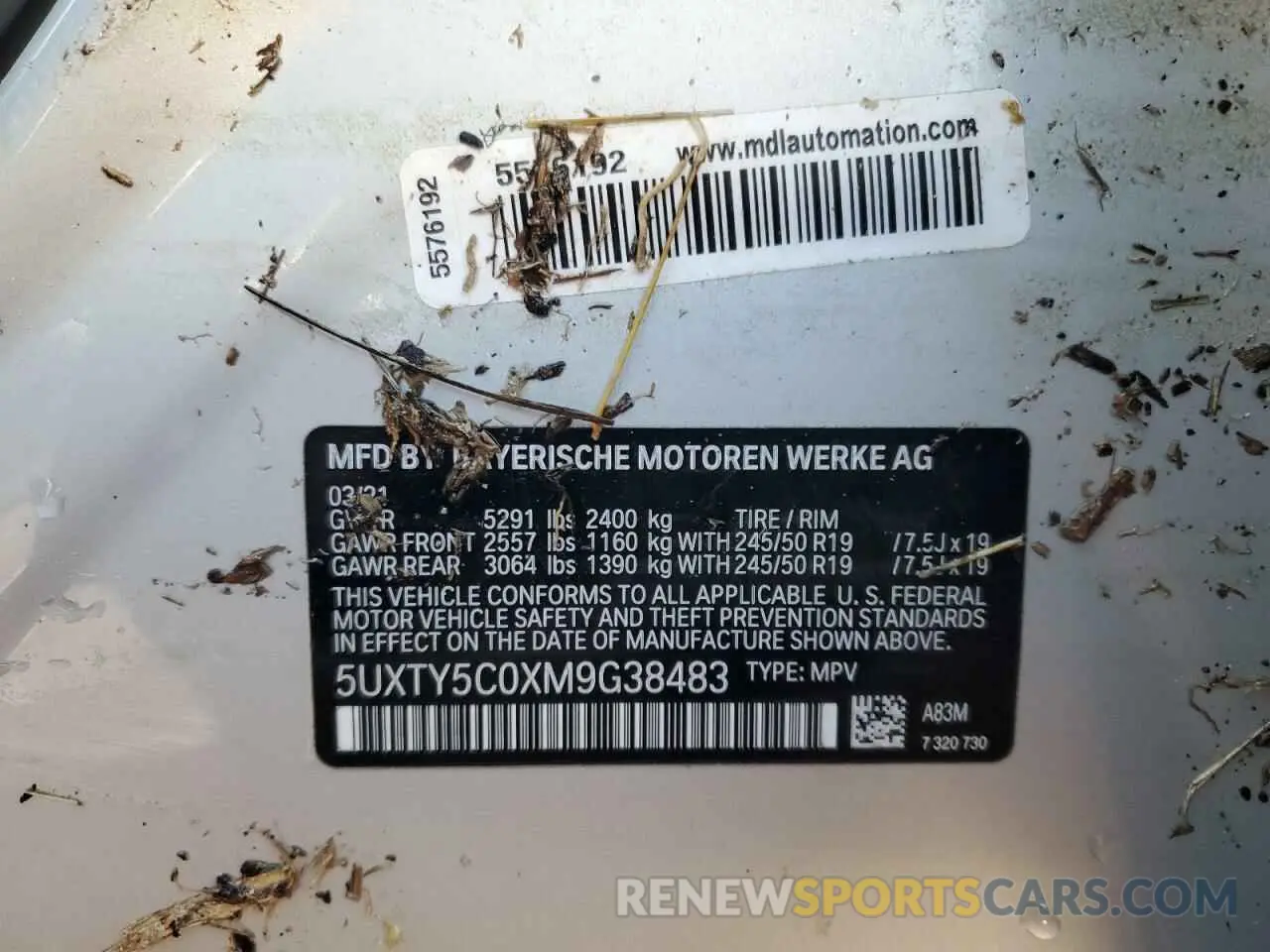 13 fotografías del automóvil dañado 5UXTY5C0XM9G38483 BMW X3 2021