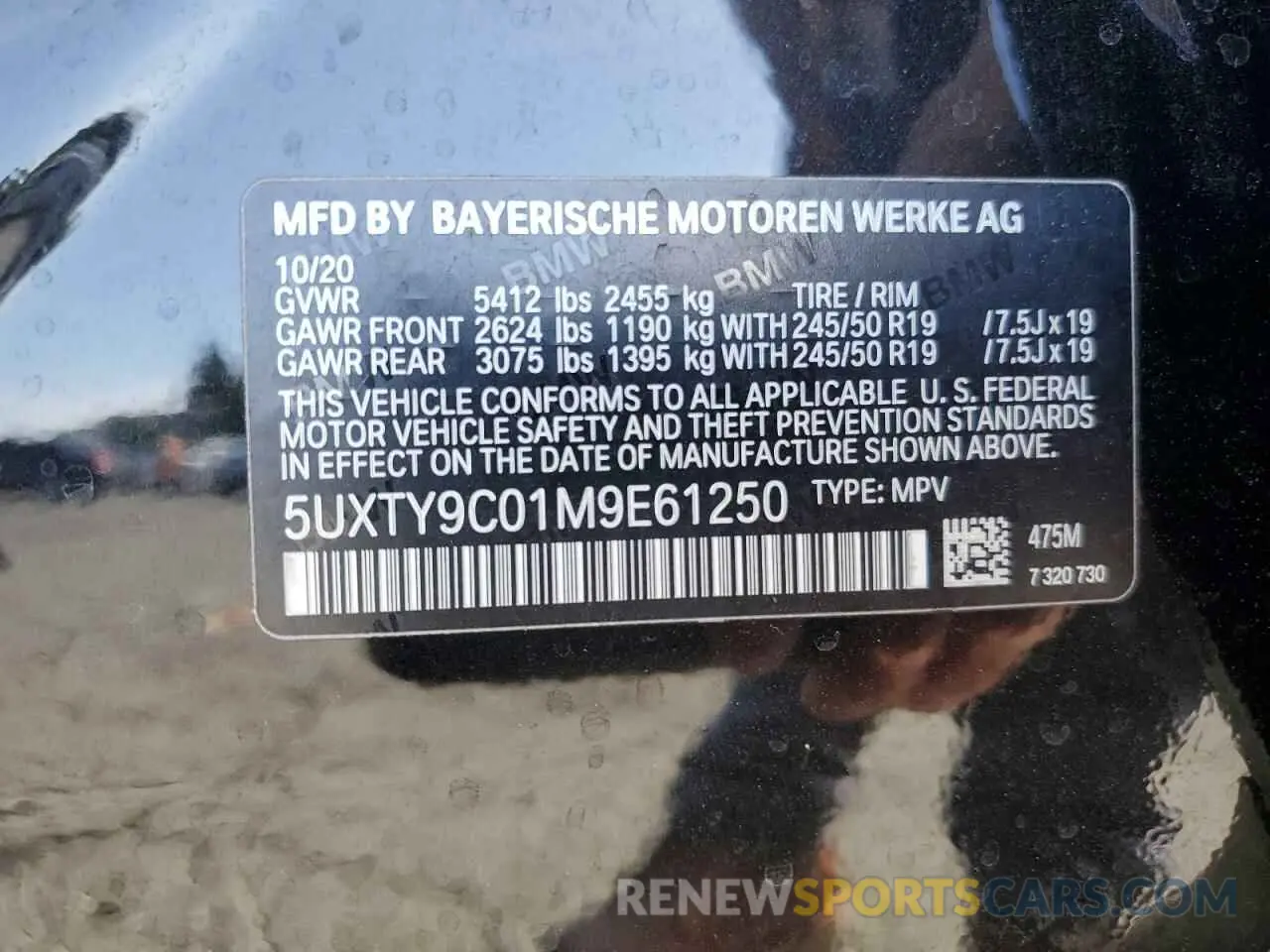 14 fotografías del automóvil dañado 5UXTY9C01M9E61250 BMW X3 2021