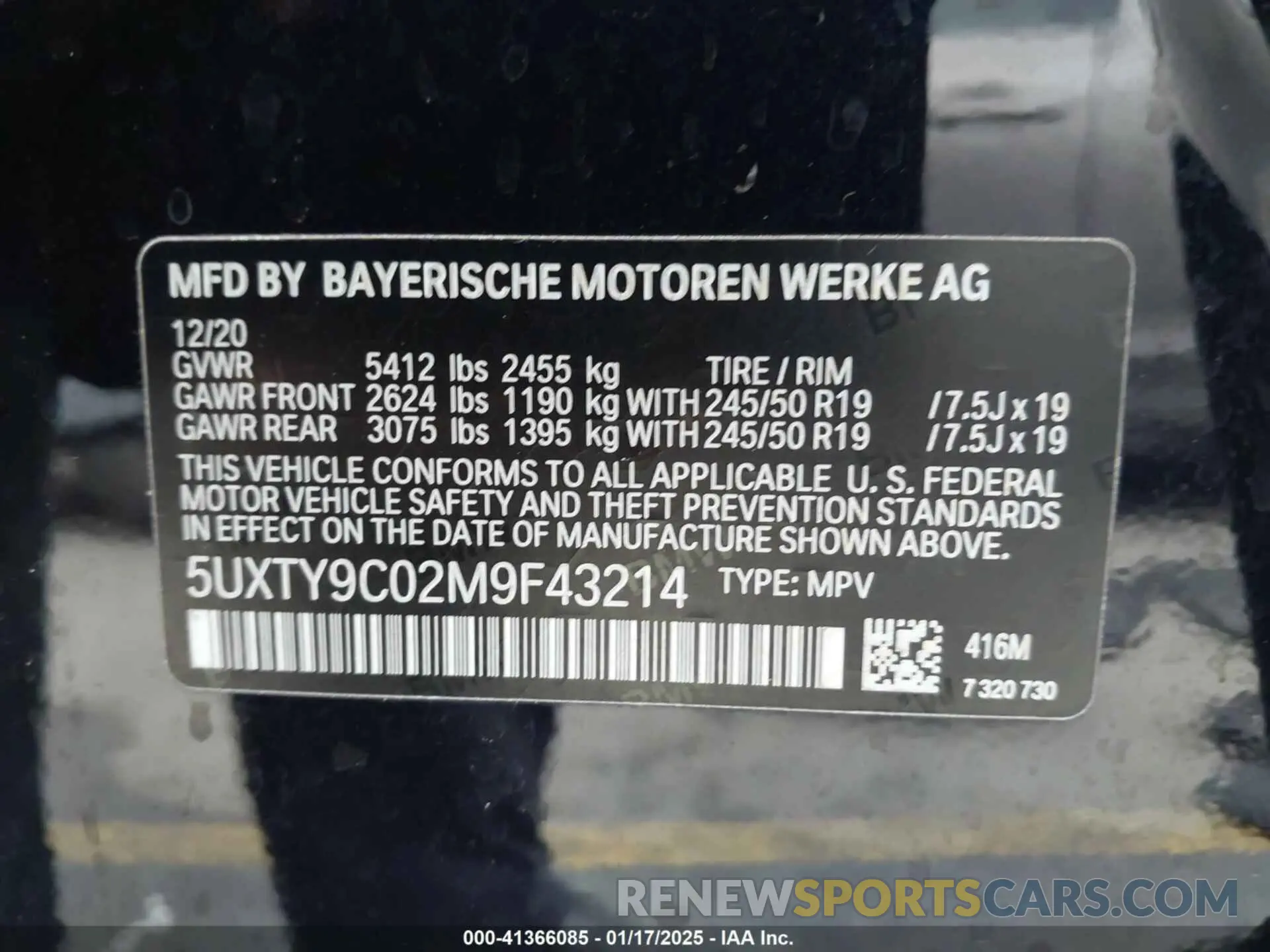 9 fotografías del automóvil dañado 5UXTY9C02M9F43214 BMW X3 2021