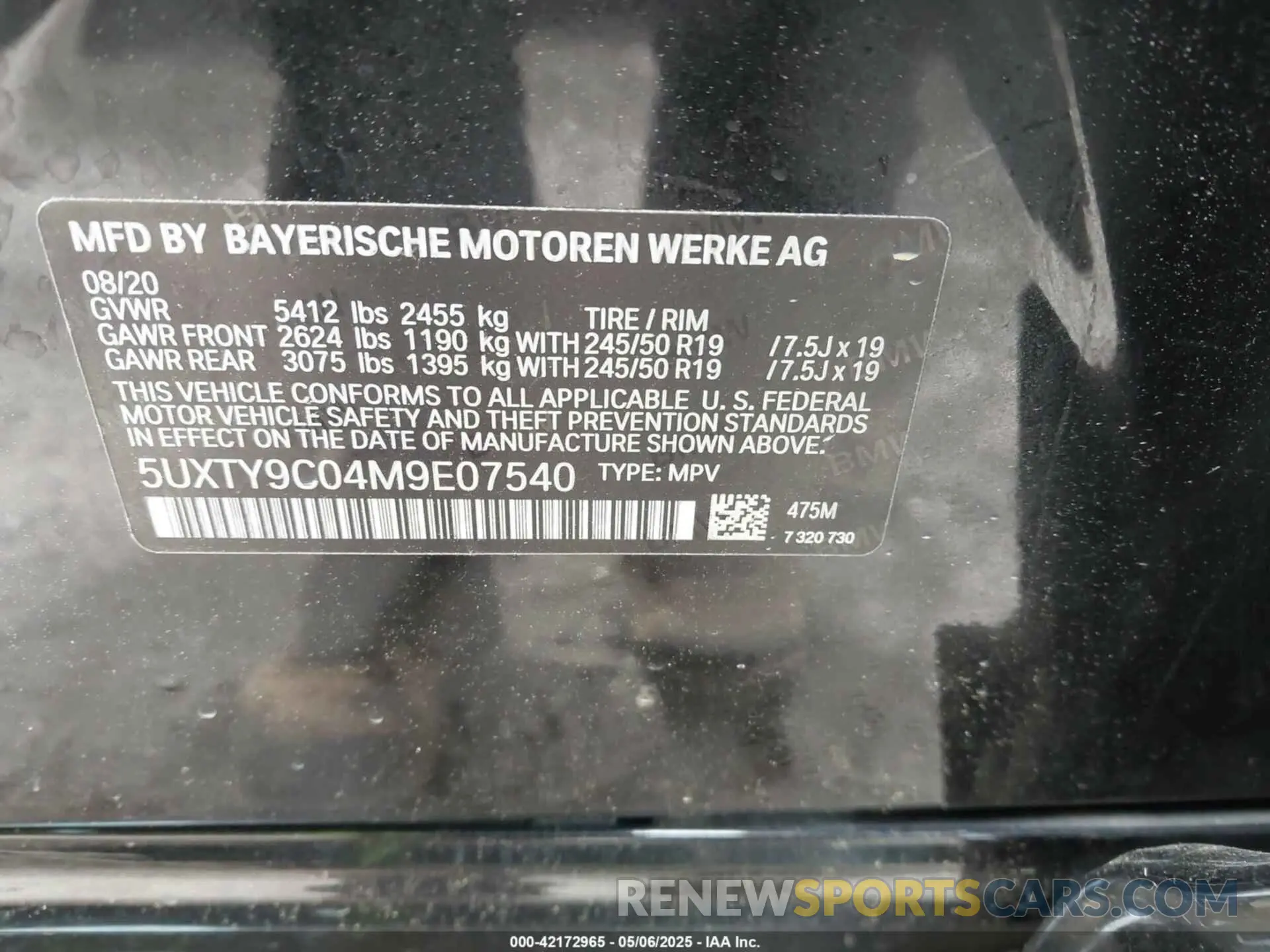 9 fotografías del automóvil dañado 5UXTY9C04M9E07540 BMW X3 2021