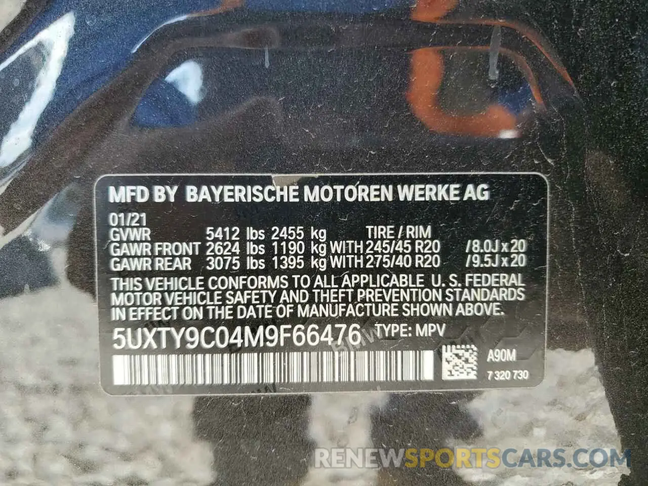 13 fotografías del automóvil dañado 5UXTY9C04M9F66476 BMW X3 2021