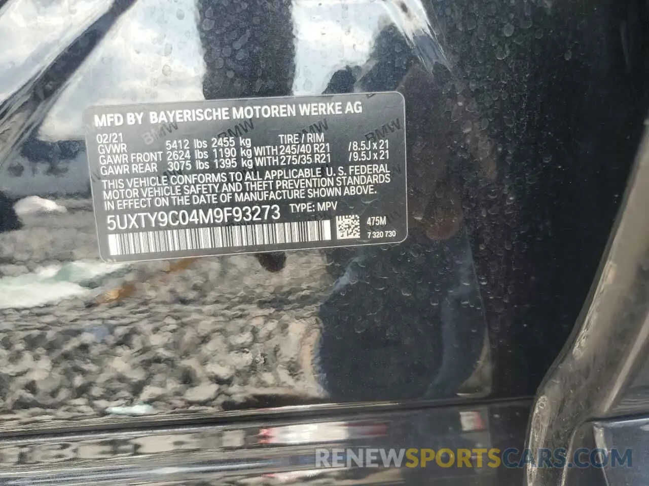 13 fotografías del automóvil dañado 5UXTY9C04M9F93273 BMW X3 2021
