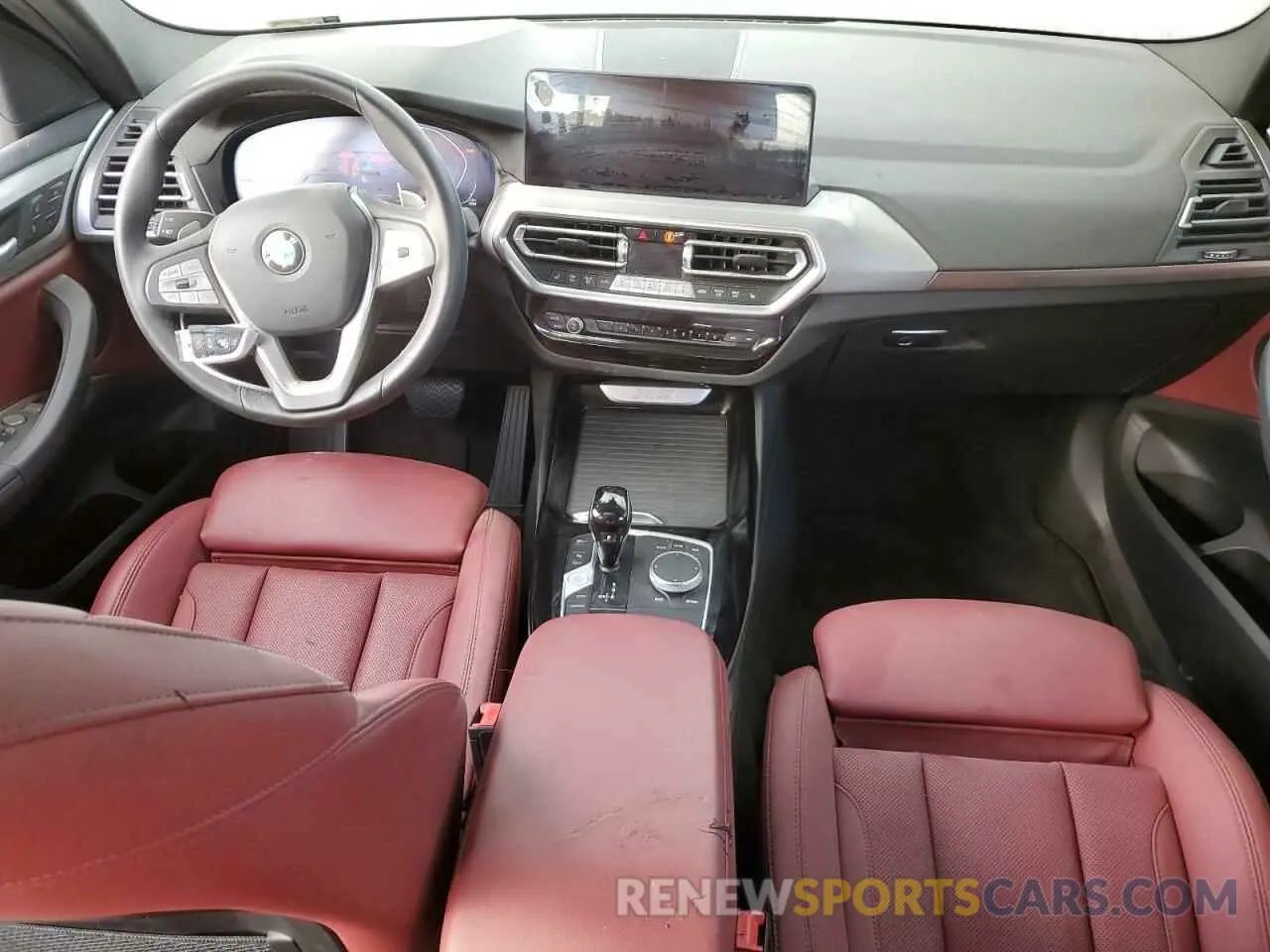 8 fotografías del automóvil dañado 5UX43DP00N9M21000 BMW X3 2022