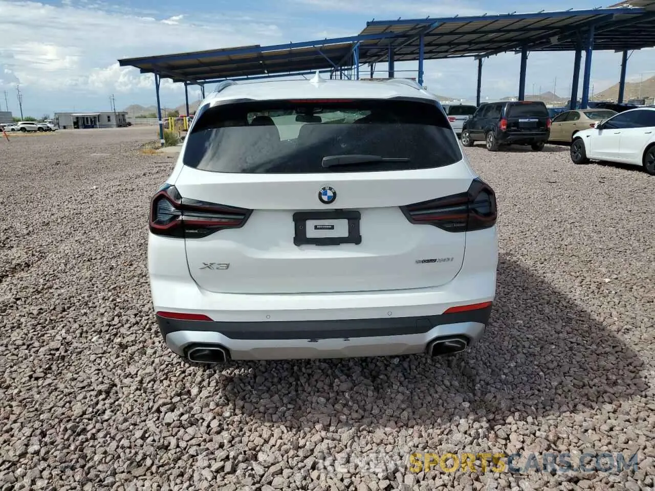 6 fotografías del automóvil dañado 5UX43DP00N9M32630 BMW X3 2022