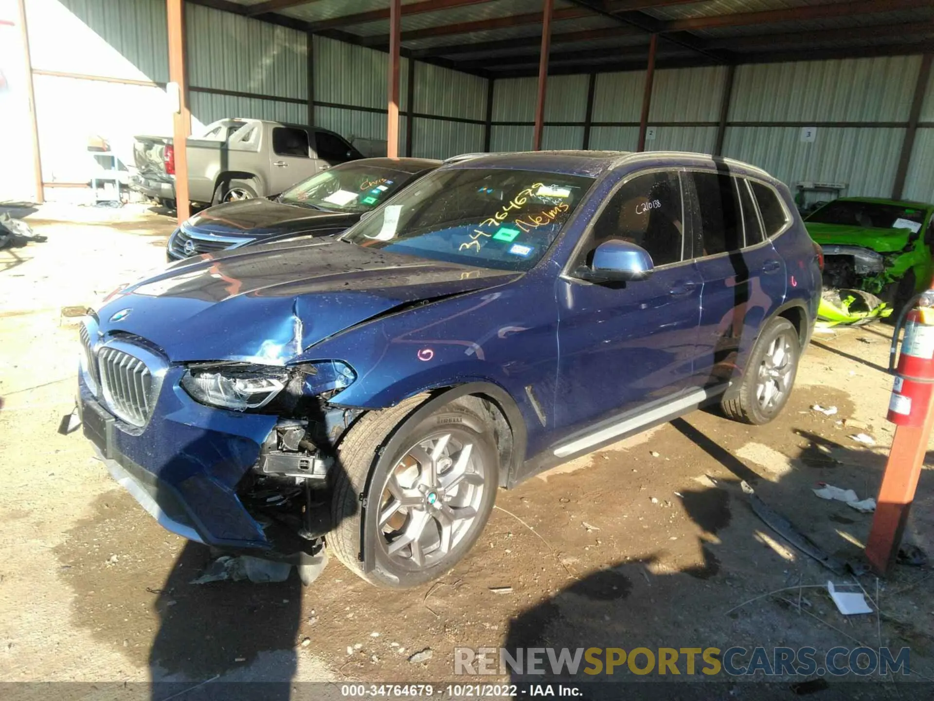 2 fotografías del automóvil dañado 5UX43DP02N9N29392 BMW X3 2022