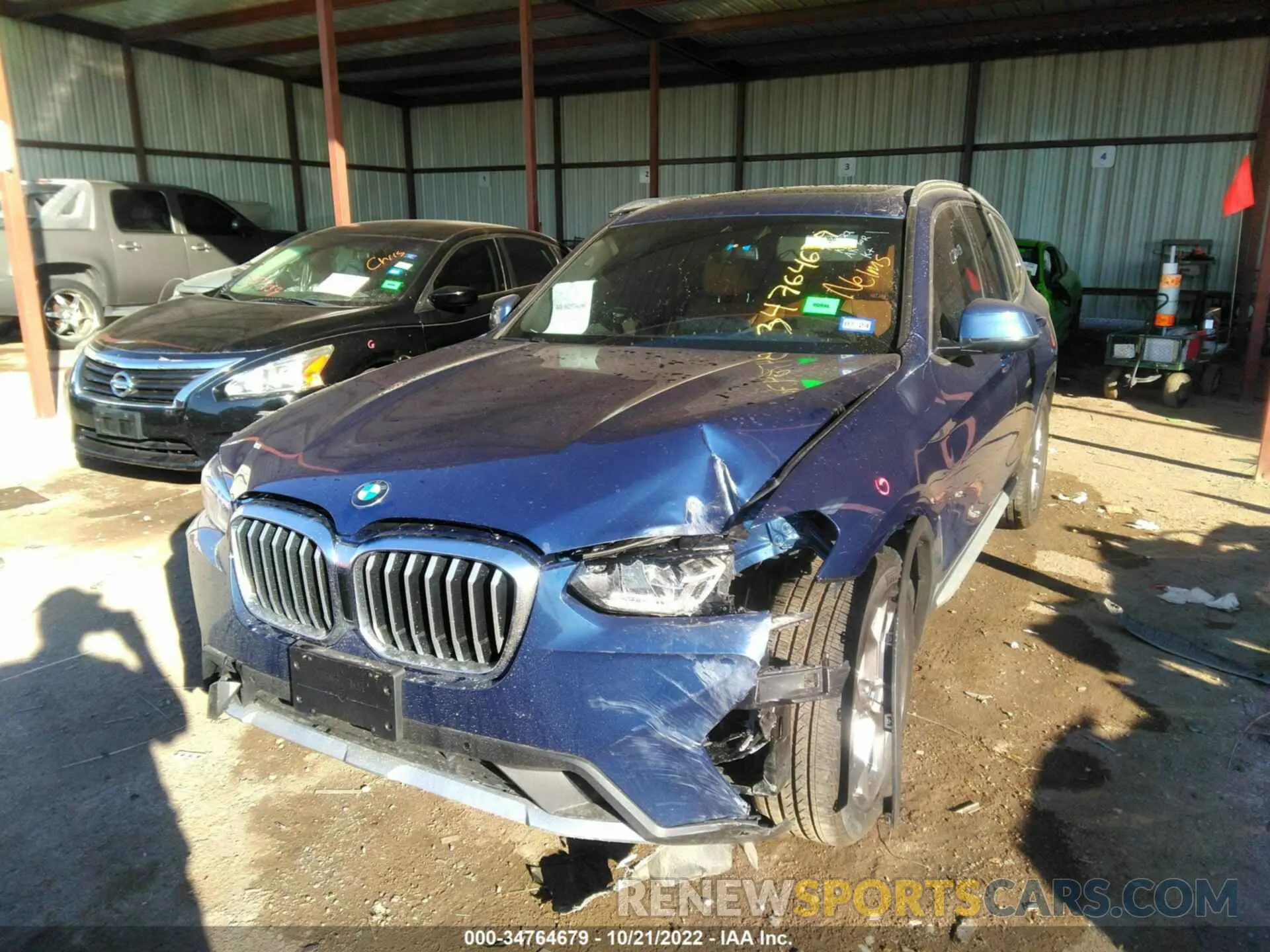 6 fotografías del automóvil dañado 5UX43DP02N9N29392 BMW X3 2022