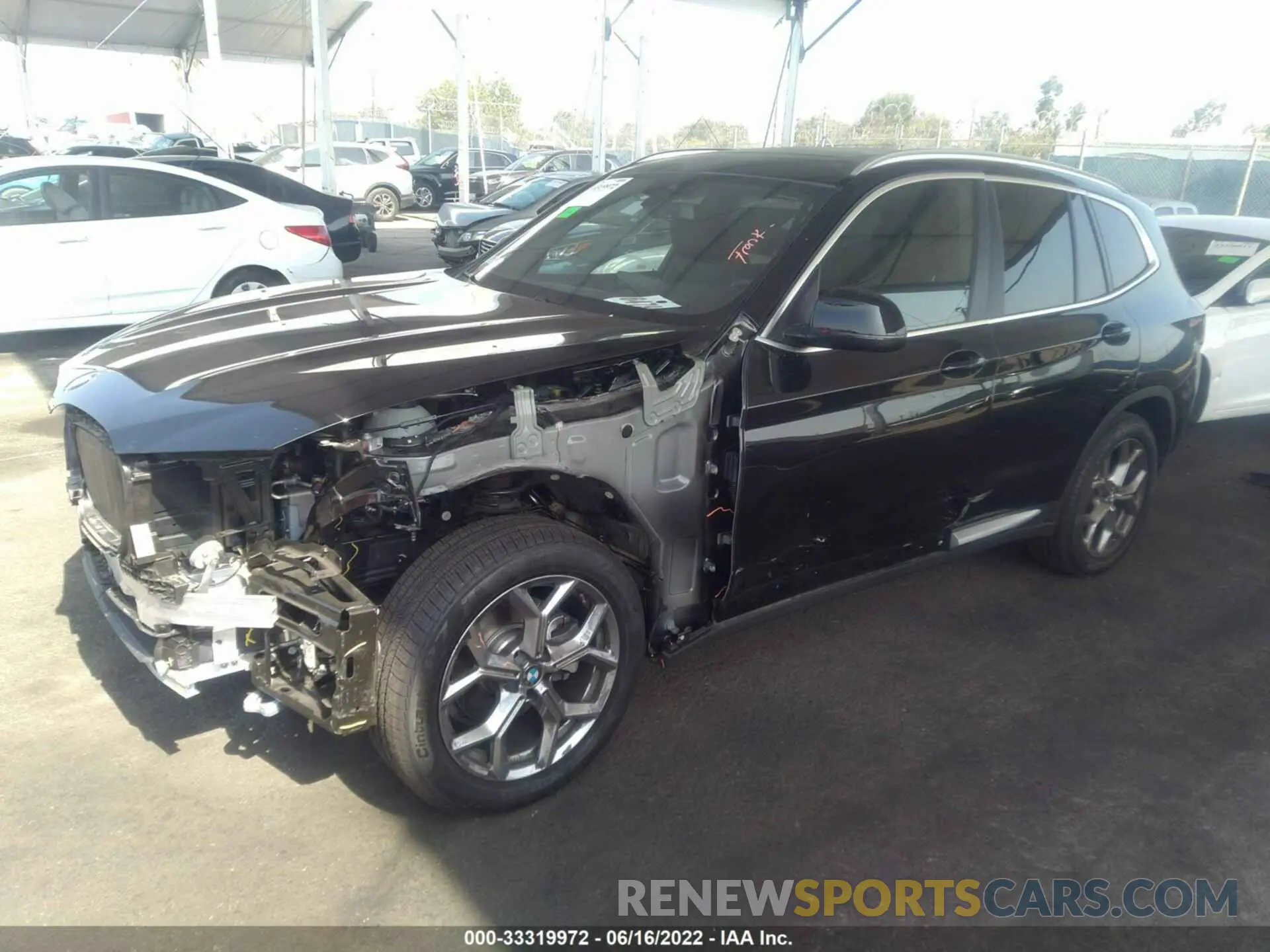 2 fotografías del automóvil dañado 5UX43DP04N9L08991 BMW X3 2022