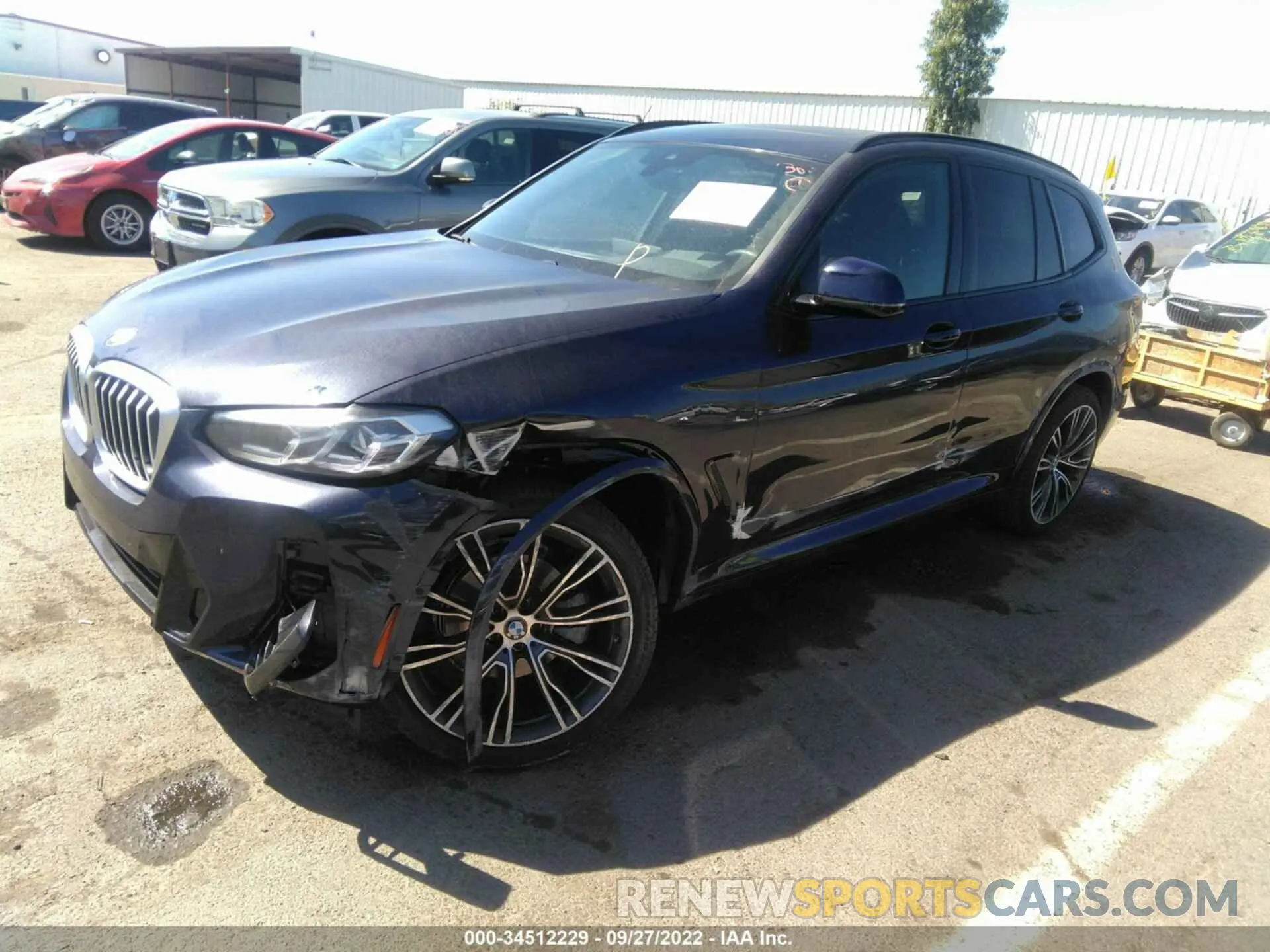 6 fotografías del automóvil dañado 5UX43DP05N9M20912 BMW X3 2022